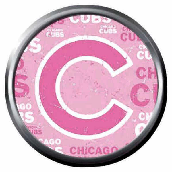 Sweet Pink Chicago Cubs Baseball MLB Team Logo 18MM - 20MM Snap Jewelry Charm New Item