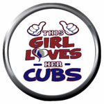 This Girl Loves Chicago Cubs  Baseball MLB Team Logo 18MM - 20MM Snap Jewelry Charm New Item