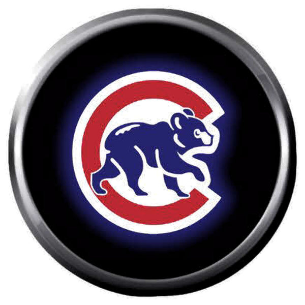 Chicago Cubs Bear On Black Baseball MLB Team Logo 18MM - 20MM Snap Jewelry Charm New Item