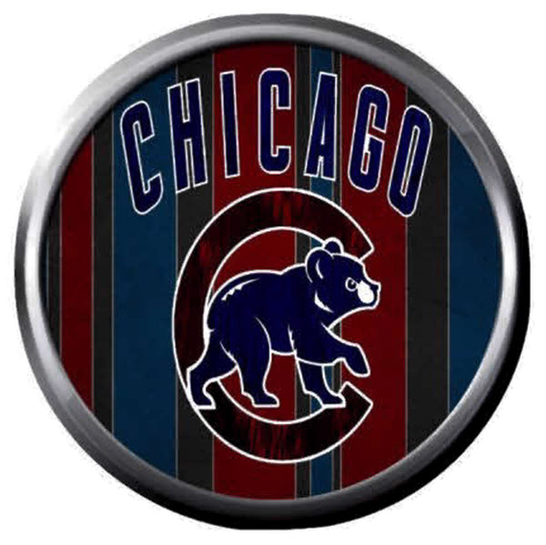 Cool Stripe Chicago Cubs Baseball MLB Team Logo 18MM - 20MM Snap Jewelry Charm New Item