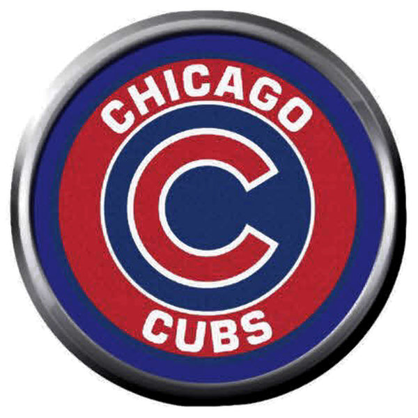 Circle Logo MLB Baseball Chicago Cubs 18MM - 20MM Snap Jewelry Charm New Item