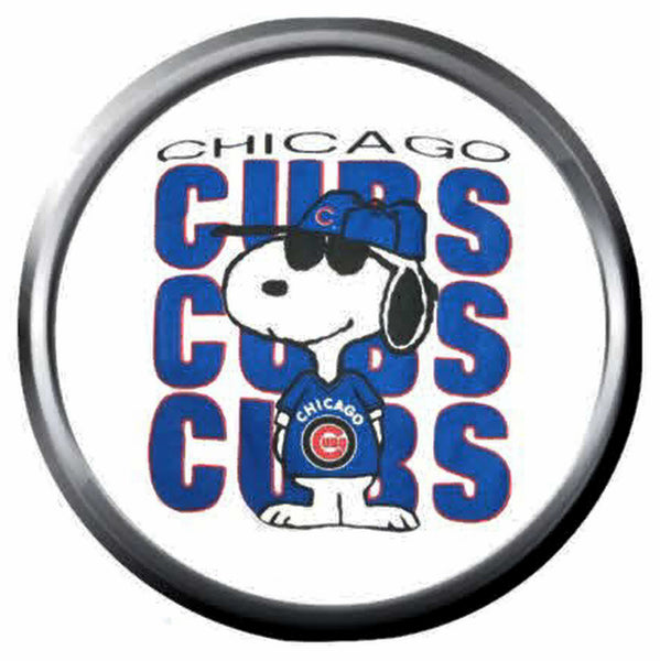 Snoopy Loves Chicago Cubs Baseball MLB Team Logo 18MM - 20MM Snap Jewelry Charm New Item