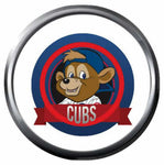 Wrigley Field Bear MLB Baseball Chicago Cubs Logo 18MM - 20MM Snap Jewelry Charm New Item