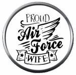 Proud Wife USAF Air Force Support US Military Troops 18MM - 20MM Snap Jewelry Charm New Item