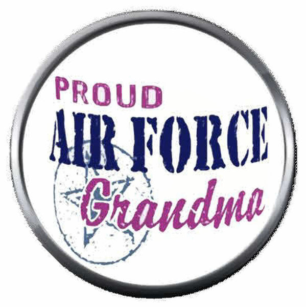 USAF Proud Air Force Grandma US Military Troops 18MM - 20MM Snap Jewelry Charm New Item