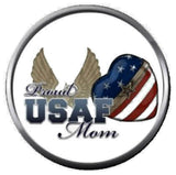 Proud USAF Air Force Mom Love Our US Military Troops 18MM - 20MM Snap Jewelry Charm New Item