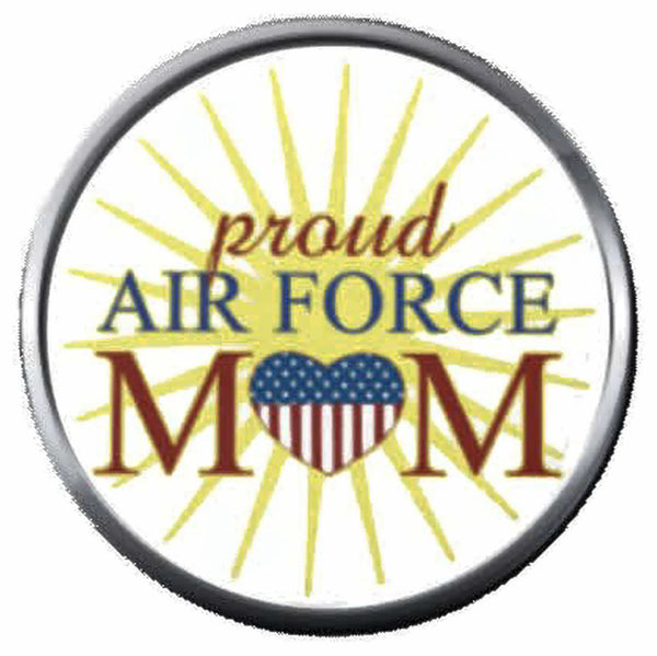 Burst Proud Mom USAF Air Force Support US Military Troops 18MM - 20MM Snap Jewelry Charm New Item