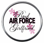 USAF Proud Air Force Girlfriend Support Military Troops 18MM - 20MM Snap Jewelry Charm New Item
