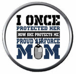 She Protects Me Air Force Proud Mom USAF Military Troops 18MM - 20MM Snap Jewelry Charm New Item