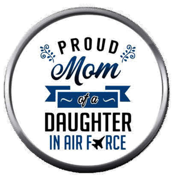 Daughter In USAF Air Force Support US Military Troops 18MM - 20MM Snap Jewelry Charm New Item