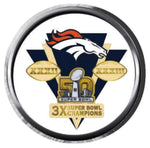 3X Super Bowl Champs Denver Broncos NFL Football Logo 18MM - 20MM Snap Jewelry Charm New Item
