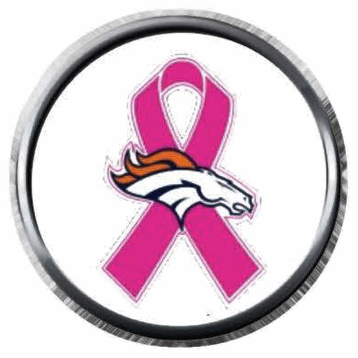 Denver Broncos Breast Cancer Ribbon NFL Football Logo 18MM - 20MM Snap ...