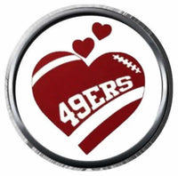 Heart San Francisco 49ers Love NFL Football Logo 18MM - 20MM Snap Jewelry Charm New Item