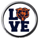 LOVE Chicago Bears NFL Football Logo 18MM - 20MM Snap Jewelry Charm New Item