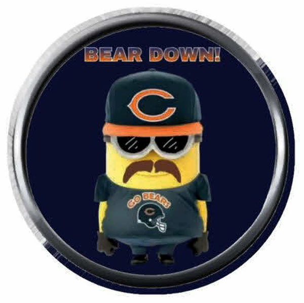 Minion Ditka Chicago Bears NFL Football Logo 18MM - 20MM Snap Jewelry Charm New Item