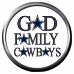 God Family Cowboys Dallas Dem Boyz NFL Football Logo 18MM - 20MM Snap Jewelry Charm New Item