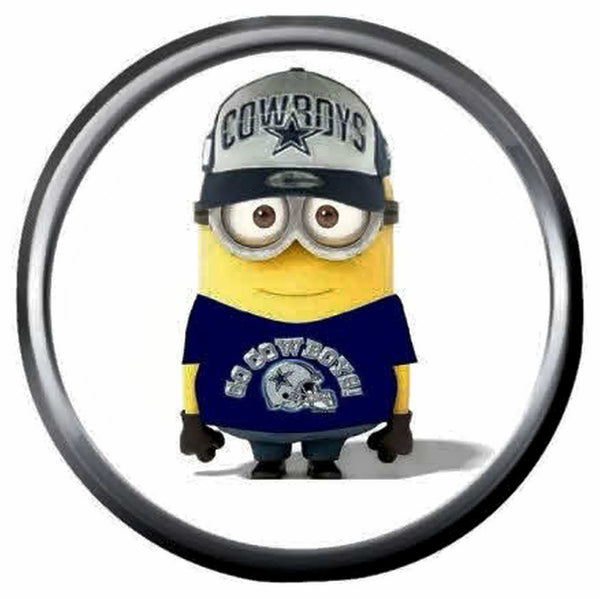 Minion Dallas Cowboys Dem Boyz NFL Football Logo 18MM - 20MM Snap Jewelry Charm New Item