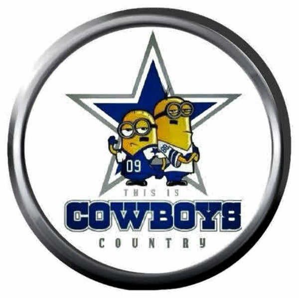 Minions Star Dallas Cowboys Boyz NFL Football Logo 18MM - 20MM Snap Jewelry Charm New Item