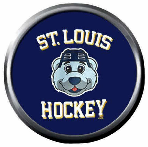 NHL Hockey Logo St Louis Blues Hockey Mascot Louis Bear  18MM - 20MM Fashion Snap Jewelry Snap Charm New Item