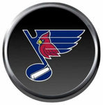 St Louis Blues NHL Hockey Logo And St Louis Cardinals MLB Logo Home Town Team Spirit 18MM - 20MM Fashion Snap Jewelry Snap Charm New Item
