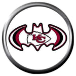 KC Kansas City Chiefs NFL Football Batman Logo 18MM - 20MM Snap Jewelry Charm New Item
