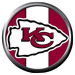 KC Kansas City Chiefs NFL Football Stripe Logo 18MM - 20MM Snap Jewelry Charm New Item