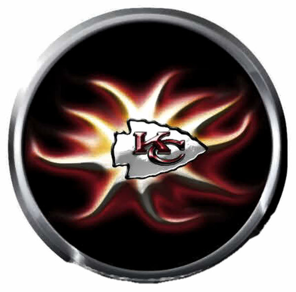 KC Kansas City Chiefs NFL Football Cool Burst Logo 18MM - 20MM Snap Jewelry Charm New Item