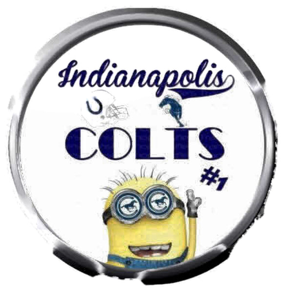 Minion #1 Love Indianapolis Colts NFL Football Logo 18MM - 20MM Snap Jewelry Charm New Item