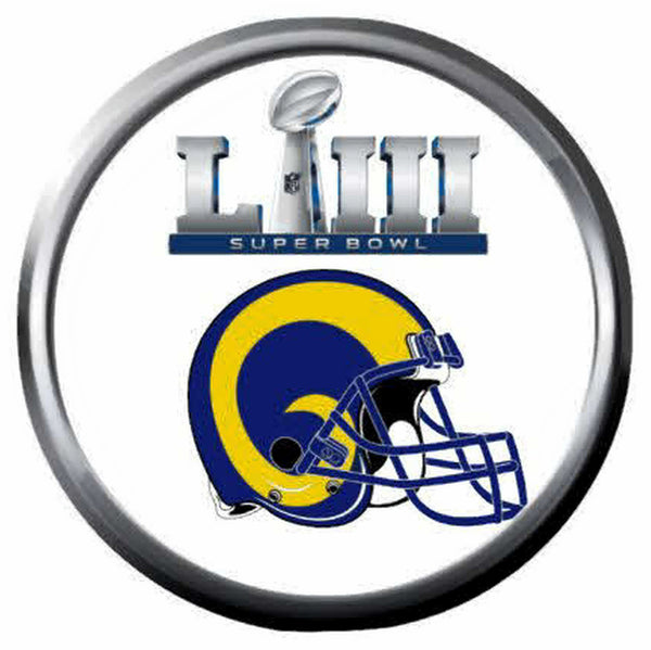 NFL Superbowl LIII LA Rams Football Fan Logo 18MM-20MM Snap Jewelry Charm New Item