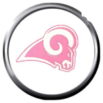 NFL Superbowl LA Rams Pink Football Fan Logo 18MM-20MM Snap Jewelry Charm New Item