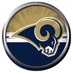 NFL Superbowl LA Rams Cool Stripe Football Fan Logo 18MM-20MM Snap Jewelry Charm New Item