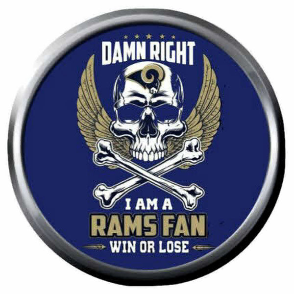 NFL Superbowl LA Rams Damn Right Football Fan Logo 18MM-20MM Snap Jewelry Charm New Item