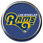 NFL Superbowl LA Rams Head Blue Football Fan Logo 18MM-20MM Snap Jewelry Charm New Item