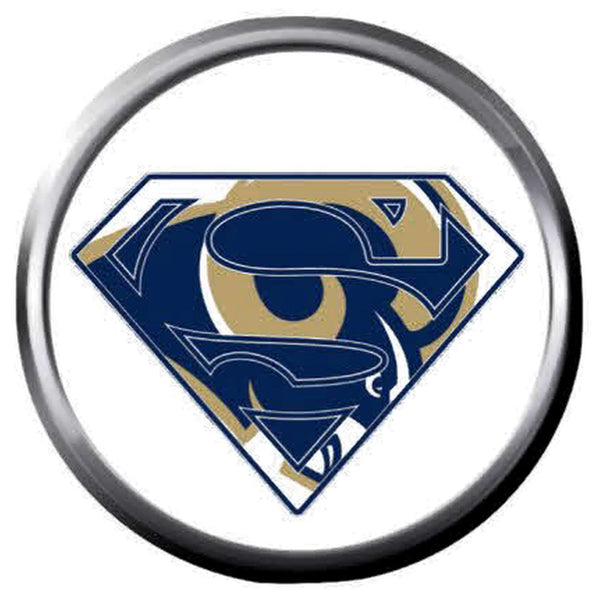 NFL Superbowl LA Rams Superman Football Fan Logo 18MM-20MM Snap Jewelry Charm New Item