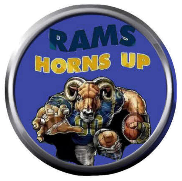 NFL Superbowl LA Rams Horns Up Football Fan Logo 18MM-20MM Snap Jewelry Charm New Item