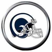 NFL LA Rams Helmet White Football Fan 18MM-20MM Snap Jewelry Charm New Item