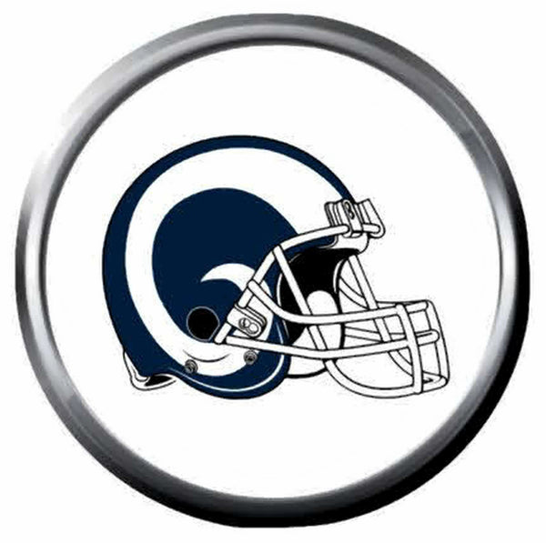 NFL LA Rams Helmet White Football Fan 18MM-20MM Snap Jewelry Charm New Item