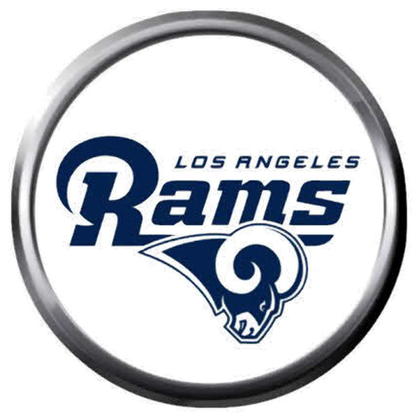 NFL Superbowl LA Rams Head White Football Fan Logo 18MM-20MM Snap Jewelry Charm New Item