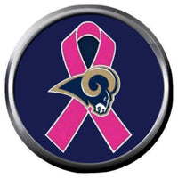 NFL Superbowl LA Rams Breast Cancer Football Fan Logo 18MM-20MM Snap Jewelry Charm New Item