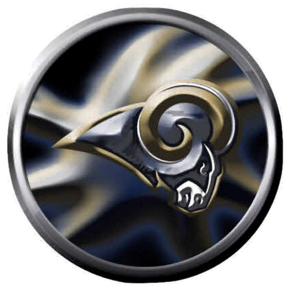 NFL Superbowl LA Rams Swirl Cool Football Fan Logo 18MM-20MM Snap Jewelry Charm New Item