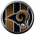 NFL Superbowl LA Rams Striped Football Fan 18MM-20MM Snap Jewelry Charm New Item