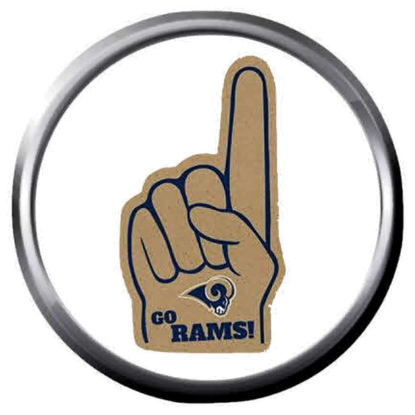 NFL Superbowl LA Rams Finger No 1 Football Fan Logo 18MM-20MM Snap Jewelry Charm New Item