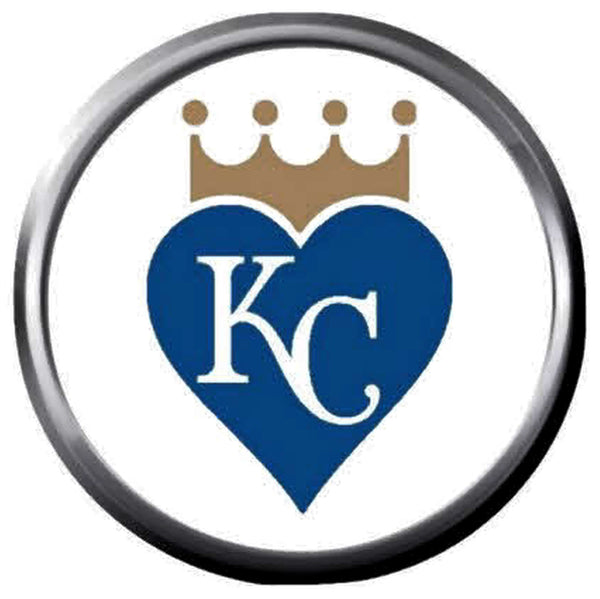 MLB Baseball Kansas City Royals Logo KC Heart 18MM - 20MM Snap Jewelry Charm New Item