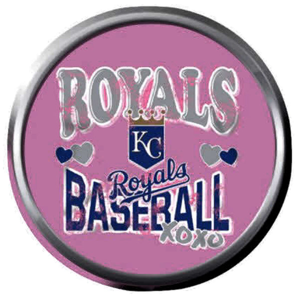 Royals Baseball Pink Kansas City Royals Logo KC MLB 18MM - 20MM Snap Jewelry Charm New Item