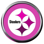 Pink Steelers Logo Pittsburgh Steelers Fan Girl Loves NFL Football 18MM - 20MM Snap Jewelry New Item