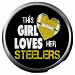This Girl Loves Her Steelers Heart Pittsburgh Steelers Fan Girl Loves NFL Football 18MM - 20MM Snap Jewelry Charm New Item