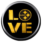 LOVE Logo Pittsburgh Steelers Fan Girl Loves NFL Football 18MM - 20MM Snap Jewelry Charm New Item