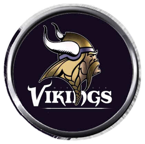Deep Purple Minnesota Vikings NLF Football Fan Logo 18MM-20MM Snap Jewelry Charm New Item