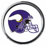 Purple Viking Helmet Minnesota Vikings NLF Football Fan Logo 18MM-20MM Snap Jewelry Charm New Item