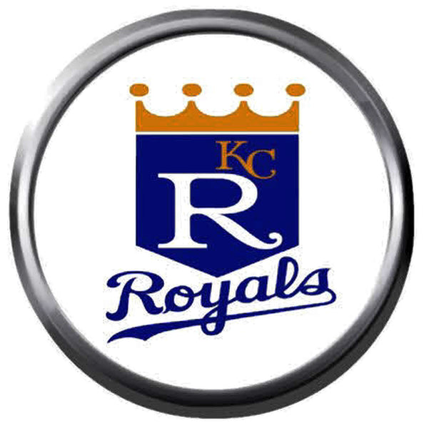 MLB KC Royals Kansas City Baseball Logo 18MM - 20MM Snap Jewelry Charm New Item